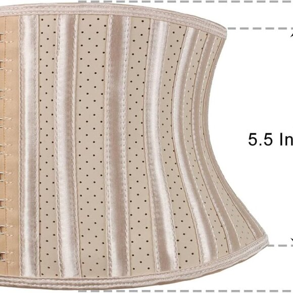 Super Short Torso Waist Trainers Cincher Corset Tummy Shaper Slimming Latex Gird - Picture 3 of 9